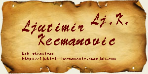 Ljutimir Kecmanović vizit kartica
